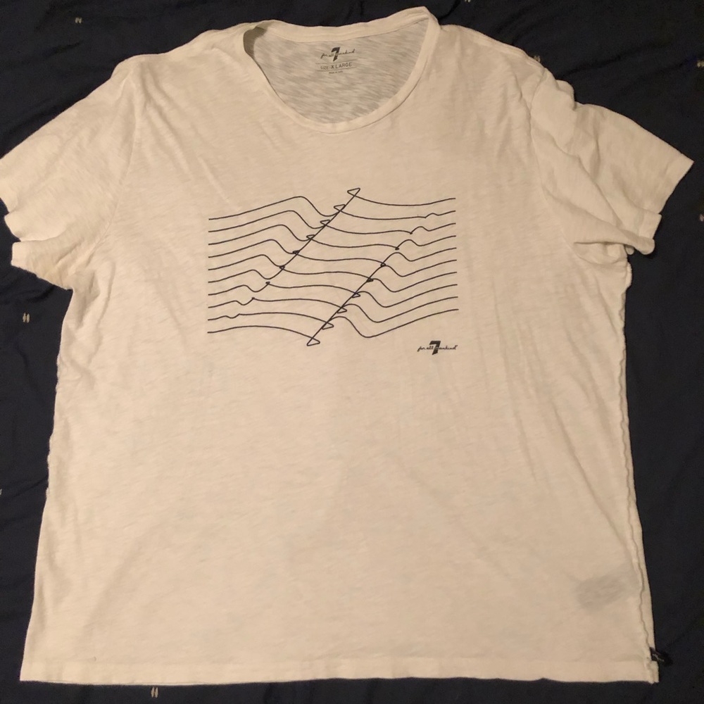 7 For All Mankind white design tee